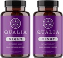 Qualia Night Sleep Aid | Non-Habit Forming | Science-Backed Supplement for Deep Refreshing Sleep | Melatoniinivaba, Vegan, Non-GMO, Gluteenivaba