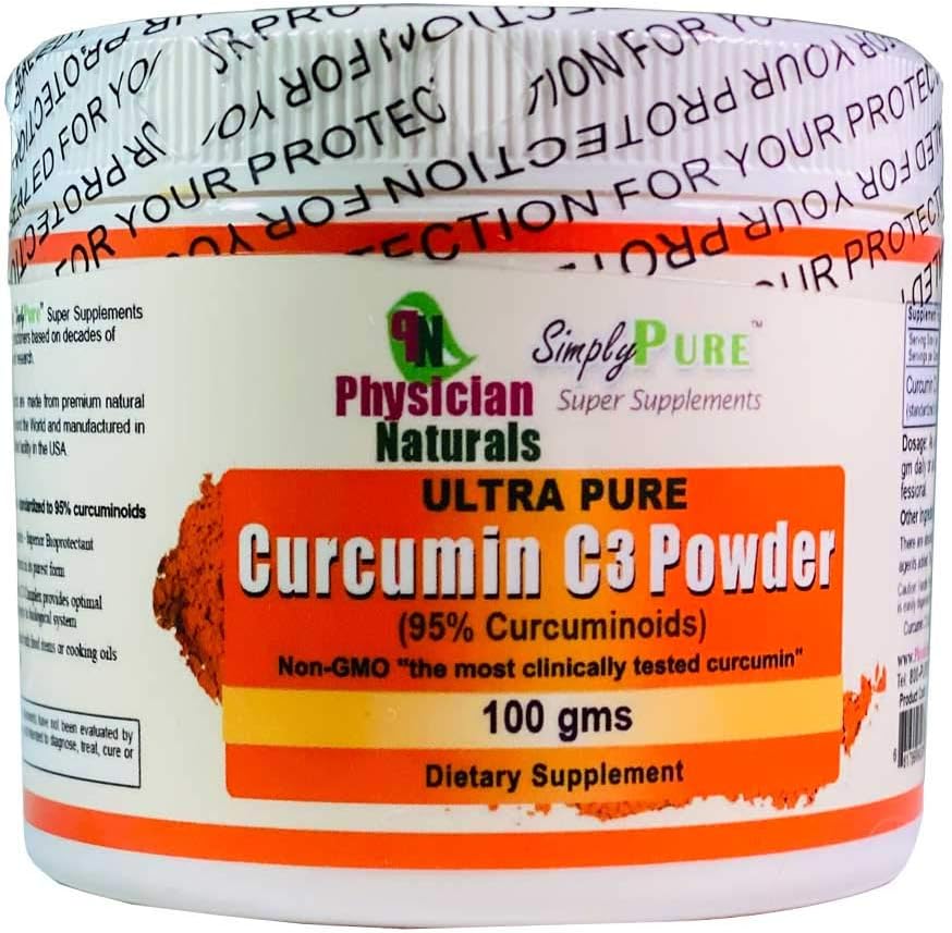 Ultra puhas kurkumiin C3 kompleks pulber 100% puhas kurkumiin kurkumiekstrakt 100 GMS 11X Imendumine Ühine tugi ja immuunsus