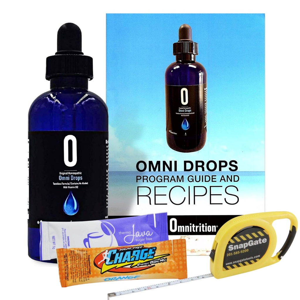 Omni Drop Program , Authentic Omnitrition - Basic Bundle Sisaldab *** 4 oz Pudel Omni tilgad vitamiin B12 programmi juhend, proovid ja Snapgate 10 Ft. Carabiner Tape mõõt