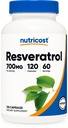 Nutricost Resveratrol 700mg, 120 kapslit - Vegan, Gluteenivaba, Non-GMO