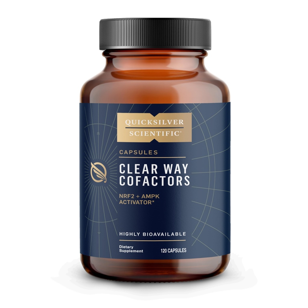 Quicksilver Scientific Clear Way Cofactors - Body Detox Cleanse Support koos vitamiiniga B1, Dandelion Extract, Quercetin & Nattokinase Enzyme - Antioksüdant Puhastus, et toetada soolestiku tervist (120 kapslit)