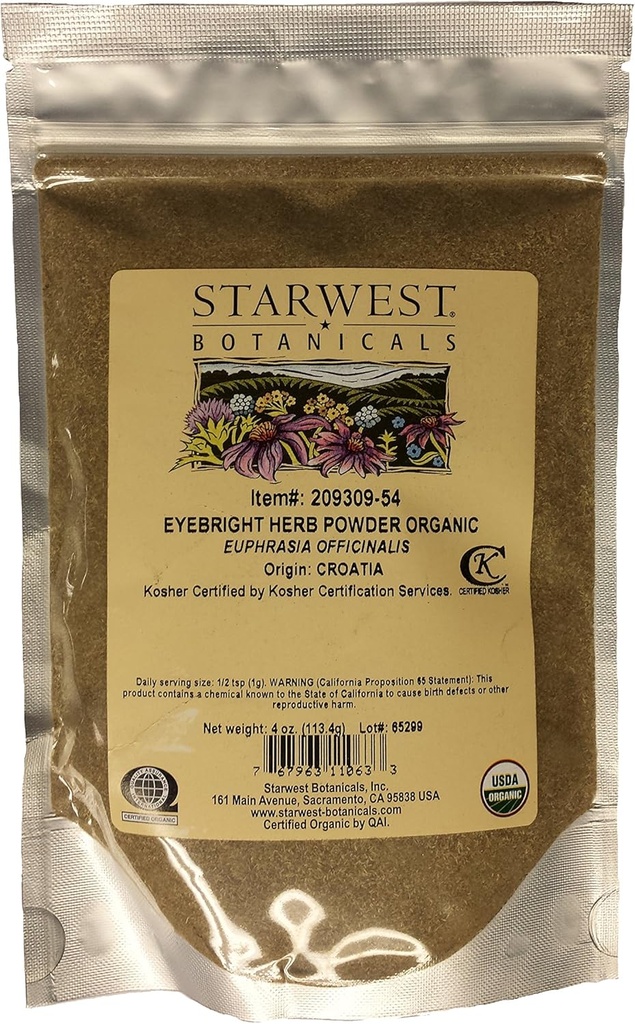Eyebright Herb Powder Og - 4 Oz (Starwest Botanicals)
