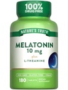 Nature's Truth Melatoniini tabletid | 10mg | 180 Count | koos L-Theanine | 100% Ravimivaba toidulisand täiskasvanutele | Vegan, mitte-GMO ja gluteeni tasuta toidulisand