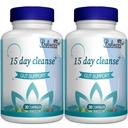 15-päevane puhastus, soolestiku ja Coloni tugi, täiustatud 15-päevane soolestiku puhastamine naistele ja meestele Senna, Cascara Sagrada & Psyllium Husk, Non-GMO, 30 kapslit