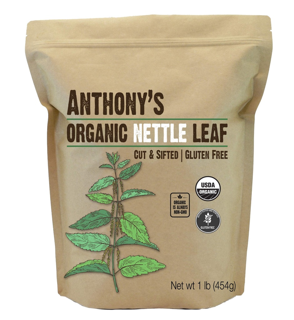 Anthony's Organic Nettle Leaf, 1 lb, Gluteenivaba, GMO-vaba, lõigatud ja puhastatud, kiiritamata, Keto sõbralik