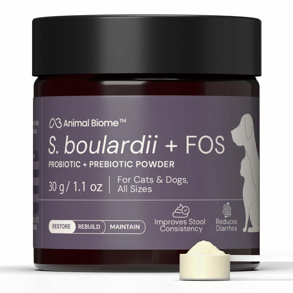 AnimalBiome S boulardii + FOS kassidele ja koertele Probiootiline prebiootikum - 30 g