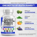 Puhas Nutraceuticals Glutatioon 500mg täiendus C-vitamiini N atsetüültsüsteiiniga 600mg Berberiin 1000mg Resveratrol Quercetin Alpha Lipoic Acid - Vähendatud L Glutathion Free Form Naised 60 Ct USA Made