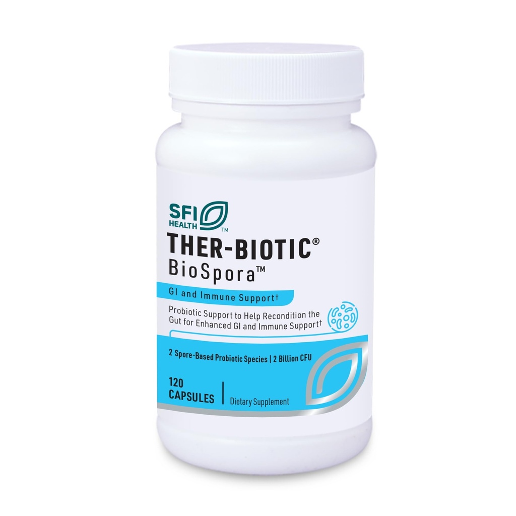 Klaire Labs SFI Health Biospora Probiootikum - Bacillus Coagulans & Subtilis 2 miljardit CFU seedetrakti ja immuunsüsteemi toetuseks - mullapõhine, riiulil stabiilne spoori moodustamine probiootikum meestele ja naistele (120 kapslit)