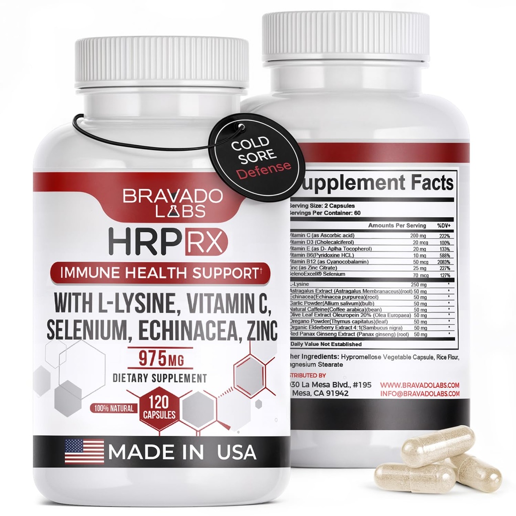 L-Lysine 250mg Kapslid - Immuunsüsteemi ja külmavalu tugi - Vegan, Non-GMO, Allergen-free, 3rd-Party Tested, Lisina 1000 mg Organica - Made in USA