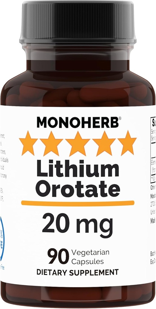 Liitiumorotaat 20 mg elementaarliitiumi kapsli kohta - 90 taimekapslit