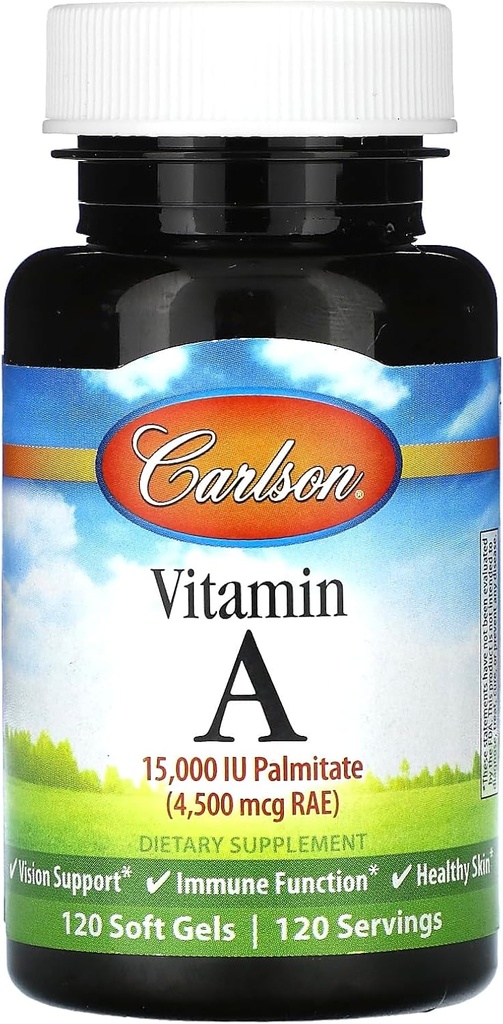 Carlson Labs Vitamin A Palmitate, 15000 IU, 120 Softgels