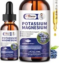 2 Pakend Kaalium Magneesiumilisandi Vedelik - Kõrge neeldumisega Rahu Magneesium Kompleks & Kaalium Plus Kaltsium, Vitamiin D3, Tsink Jalakrampide & Luude & Energia & Immune Support - 4 Fl oz