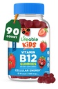 Elujõulised Suhkruvabad Lapsed Vitamiin B12 Kummid | 1000 mcg | Suurepärane maitse B12 vitamiinid lastele | Energia, meeleolu ja ainevahetuse toetamine | B 12 vitamiinikummid poistele ja tüdrukutele | 90 kummikuid
