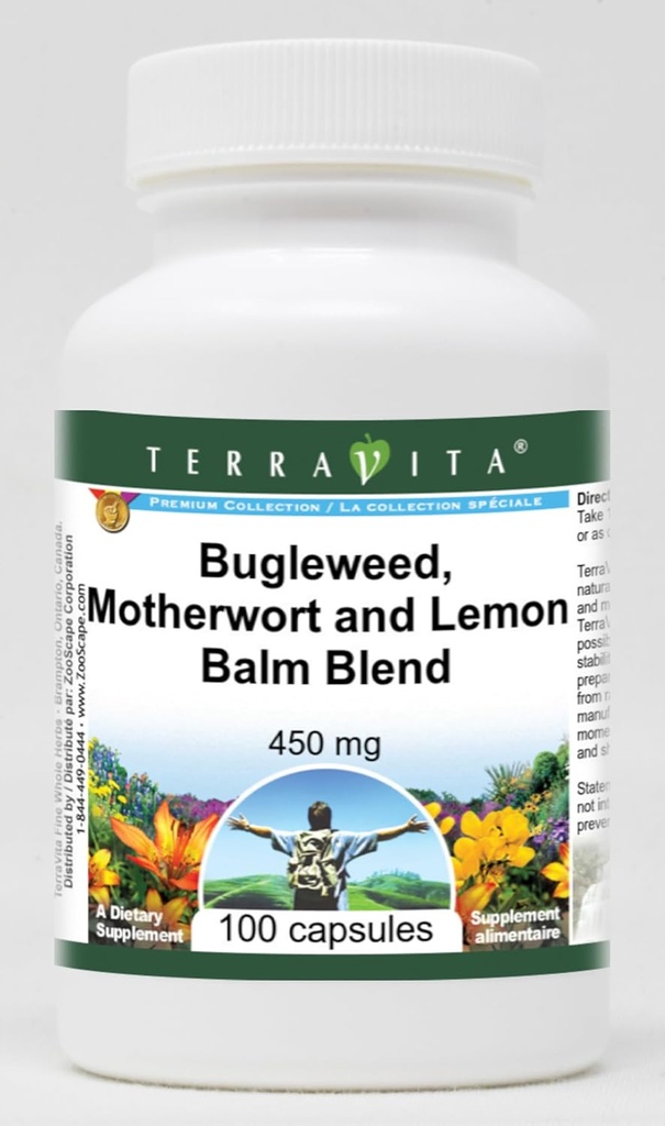 Kilpnäärme tugi - Bugleweed, Motherwort ja Lemon Balm - 450 mg (100 kapslit, ZIN: 511178) - 2 pakendit