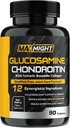 Glükoosamiin Chondroitin MSM Turmeric, Boswellia, 12-in-1, ühine mugavus, mobiilsus, määrimine ja tugevus meestele ja eakatele, 90 Tab, ei karpkala