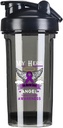 Minu kangelane on nüüd minu ingel pankreasevähk 18 Ounce Shaker pudelijoogi segisti Lekkimiskindel Pre Treening Proteiin raputab toidu asendamist pudelid 500ML/18 Oz Black