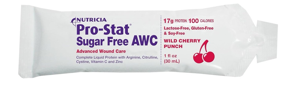 Pro-Stat AWC Sugar-Free Protein Packets, Wild Cherry Punch, 1 oz (96 Count) - meditsiiniline toit haavahoolduseks, lihaste taastamiseks, laktoosiks ja gluteenivabaks toidulisandiks