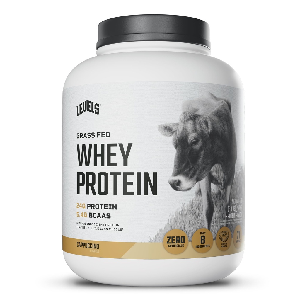 Tasemed Muru Fed Whey Valgupulber, Ei Kunstlikke, 24G Valku, Cappuccino, 5LB