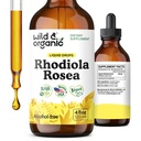 Wild & Organic Rhodiola Rosea Tinktuur - Rhodiola Rosea täiendus meeleolu toetuseks - Lõõgastav juure ekstrakt Vedelik tilgad - Vegan, suhkur ja alkoholivaba - 4 fl oz