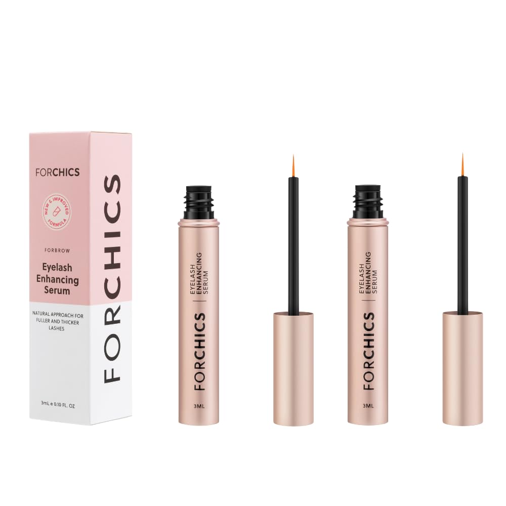 ForLash poolt ForChics: 2 Pack Ultimate ripsmehormooni vaba kasvu seerum täiustatud Fuller, paksemad, pikemad ripsmed - Regrowth Booster, orgaaniline valem, Vegan & Julmusevaba