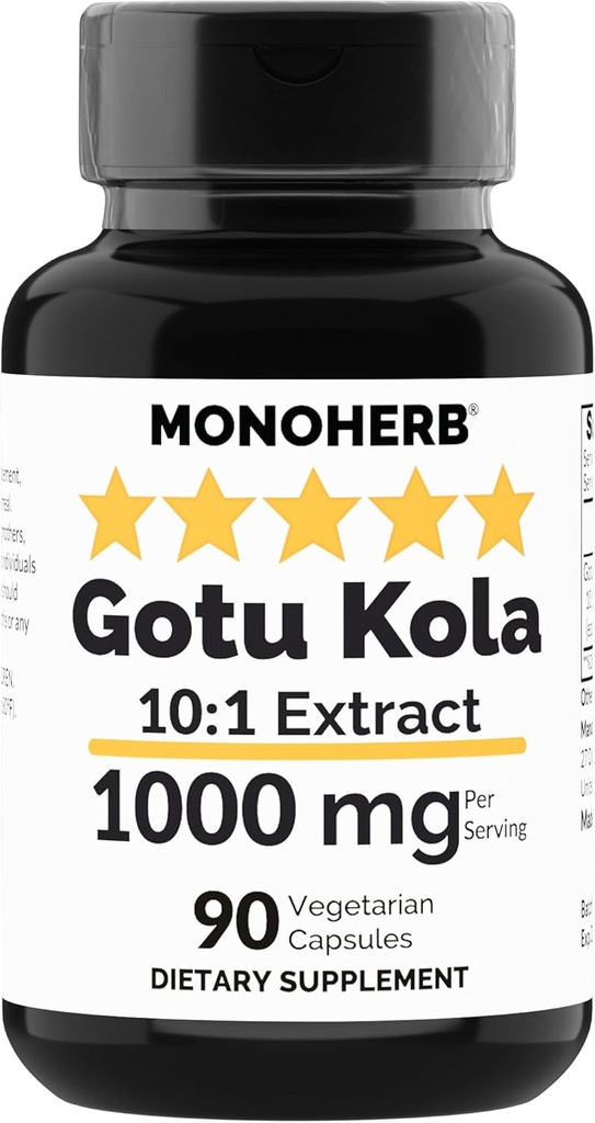 MONOHERB Gotu Kola ekstrakt 1000 mg - 90 taimekapslit