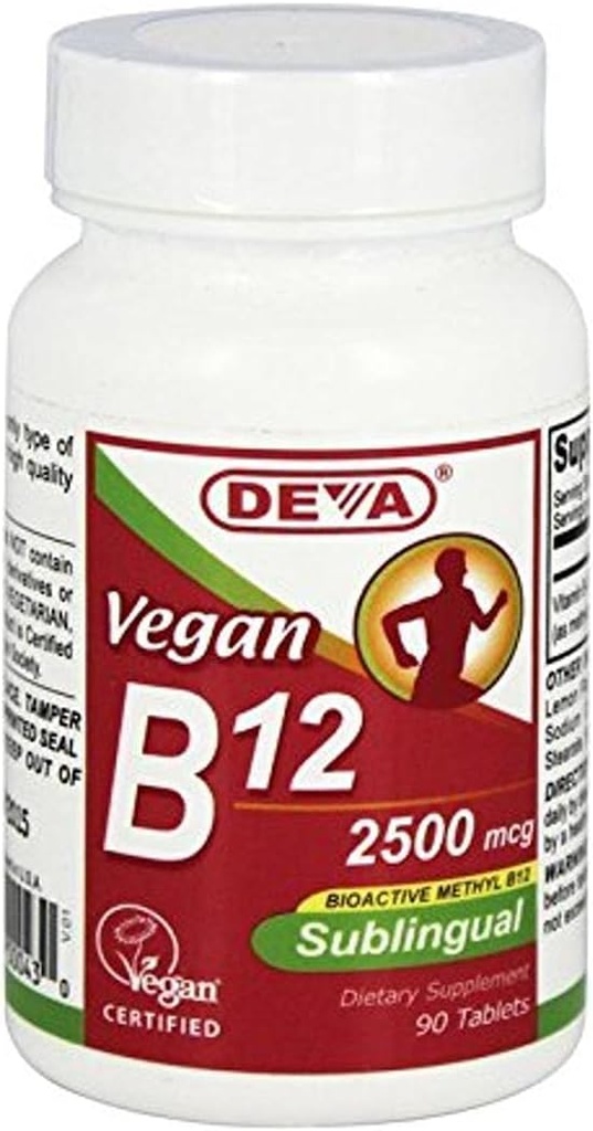 Deva Vegan Vitamiinid B12 Sublingual, 90 Count