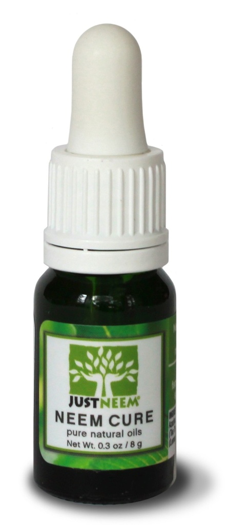 JustNeem Neem Cure õli - looduslik - parim akne, psoriaas, ekseem, Rosacea, külma haavandid, varbaküüned, vea ja ämbliku hammustused ja muud nahaärritused. Dropper Cap aplikaatoriga. - 0,3 oz