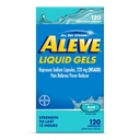 Aleve Vedelikud Kapslid , Naprokseen Naatriumkapslid 220 mg ( NSAID ) , Valu leevendaja / palaviku vähendaja , Kiire valu leevendamine , 120 loend