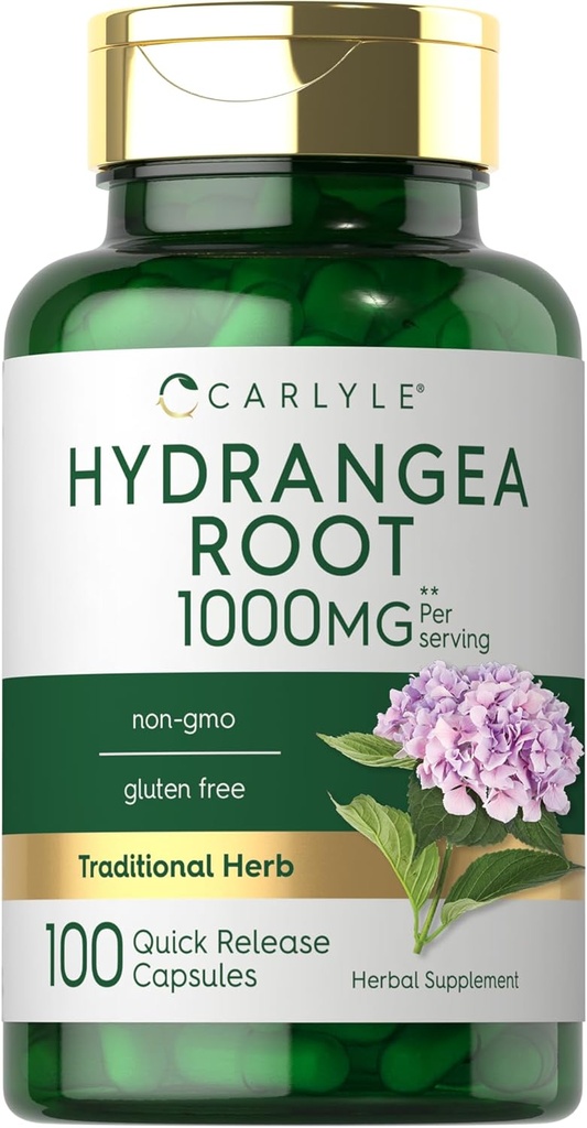 Carlyle Hydrangea Juurkapslid | 1000mg | 100 Count | Non-GMO, Gluteenivaba ekstrakt