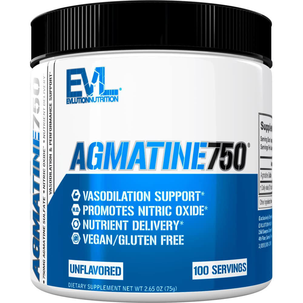 Evlution Agmatiin Sulfate Lämmastikoksiid Pulber Toitumine Kõrge tugevusega Agmatiin Sulfate Pulber Lämmastikoksiidi täiendus kõrge intensiivsusega pumbad Lihaskasvu taastamine ja jõudlus - Maitsestamata