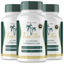 (Official 3 Pack) Tropislim, Tropislim All Natural Caribbean Flush, Kaalulangus Supplement, Tropislim Slimming kapslid naistele, Tervislik elustiil + Leaner Füüsika, Tropical Reviews (180 kapslit)
