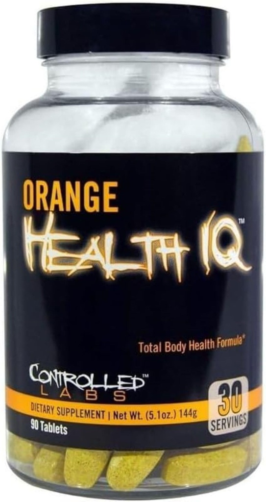 Kontrollitud LABS Orange Health IQ igapäevane täiendus meestele ja naistele, 90 tabletti, tõhustatud vastupidavus, energia, südame funktsioon treeningul ja spordis