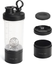 Blender Protein Shaker Tritan Pudel Pill / Pulber Ladustamiskonteiner Protein Shakes-pre treening pudel-Mixer Cup-Gym Sport Veepudel Wire Whisk Balls Black