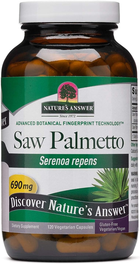 Looduse vastus Saw Palmetto eesnääre 690mg 120-kapslite täiendus | Eesnäärme tugi | Looduslik kuseteede tugi | Soodustab juuste kasvu | Ühekordne arv