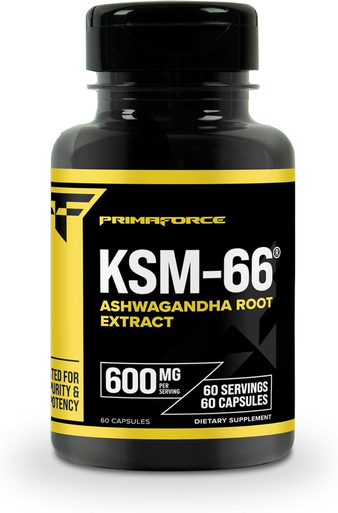 Primaforce KSM-66 Ashwagandha juure ekstrakt (600mg) 60 Veggie kapslid - 5% Withanoliidid BioPerine