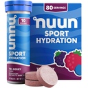 Nuun Sport elektrolüüt tabletid magneesiumi, kaltsiumi, kaaliumi, kloriidi ja naatriumi, gluteenivaba ja vegan, Tri-Berry, 8 Pack (80 Servings Total)