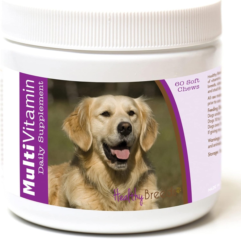 Tervislikud tõud Kuldne retriiver Multi-Vitamiin Pehme närimine 60 Count