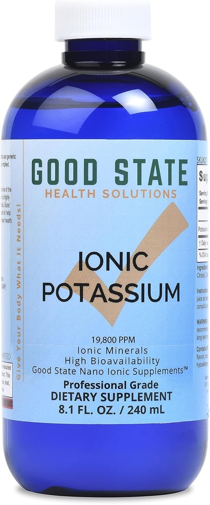 Hea oleku vedelik iooniline kaalium (48 portsjonit 99 mg elementi, pluss 2 mg fulviinhapet - 8 fl oz)