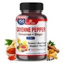 Cayenne Pepper 7 in 1 - - ingveri, kurkumi, kaneeli, musta pipariga - soodustab seedetrakti funktsiooni (150-päevane pakkumine (1. pakk))