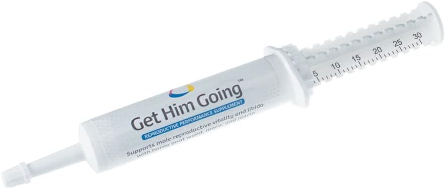 Kasvataja serv Get Him Going, Reproduktiivne jõudluse täiendus meeskoertele ja kassidele, toetab libiidot, energiat, hormoonide tasakaalu ja viljakust, Horny Goat Weed, Maca, Ashwagandha, valmistatud USAs, 30 ml