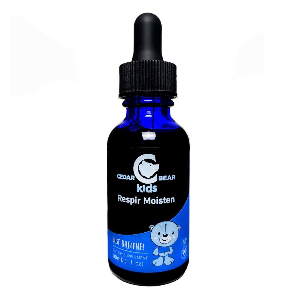 Cedar Bear Respir niisutab lastele vedelat taimset toidulisandit, mis niisutab ja rahustab ärritunud hingamisteede kudesid ja leevendab aeg-ajalt kuiva köha 1 Fl Oz