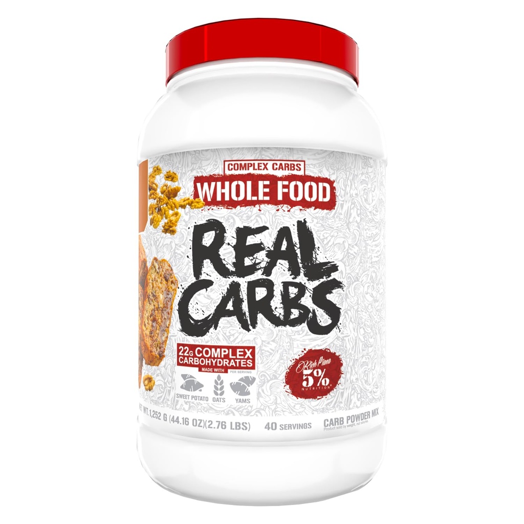 5% Toitumine Rikkalik Piana Real Süsivesikud Real Food Complex Carb Pulber, Pikaajaline madal glükeemiline energia Pre-Workout / post-Workout taastamise toit, 2,7 Lb, 40 Servings (Bananana Pähklileib)