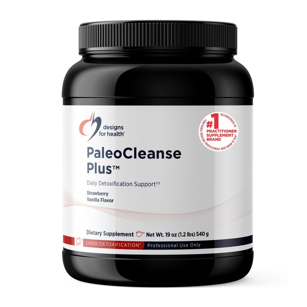 Disainid Health PaleoCleanse Plus - Detox Powder 18 g luu puljongi valk, antioksüdant maitsetaimed, vitamiinid + mineraalid - Smoothie Shake Drink Mix, maasika-Vanilla Maitse (15 Servings / 540g)