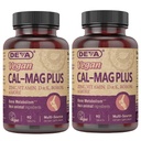 DEVA Vegan Kaltsium Magneesium Lisa 2-Pack, Plus Tsink, Vitamiinid C, D & K, Boor, 90 tabletti Iga