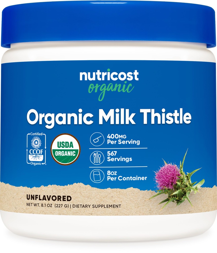 Nutricost Organic Piimaohakas (Silybum Marianum) 8 oz konteineri kohta (maitsestamata) - Mitte-GMO, Gluteenivaba