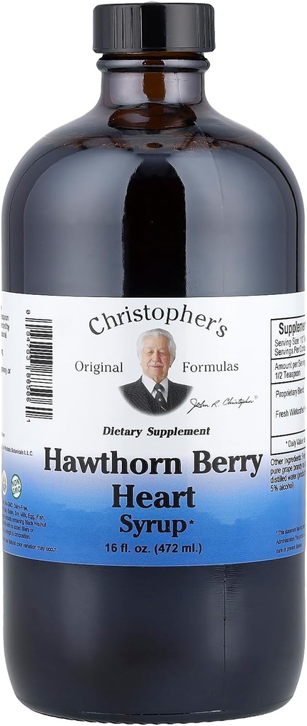 Christopheri originaalvalemid Hawthorn Berry Heart Syrup - 16 fl oz | Natural Herbal Blend for General Wellness