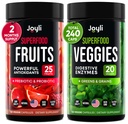 Puuviljade ja köögiviljade täiendus - kõrge kiudaine lisand immuunsusele, soolestikule ja energiale - Super Reds & Super Greens toidulisandid vahukommi juurega - 240 punast ja superrohelist pulbrit Superfood kapslid