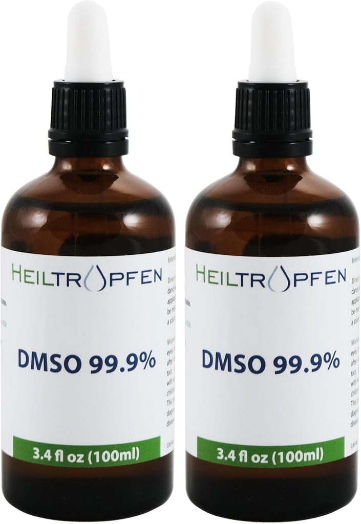 2X DMSO 99,9% Pharma koostisosad | Madal lõhn - dimetüülsulfoksiid vedelik | 2X 3,4 Oz - 2X 100 ml | Kõrge puhtus | Kahe  Se Heiltropfen® komplekt