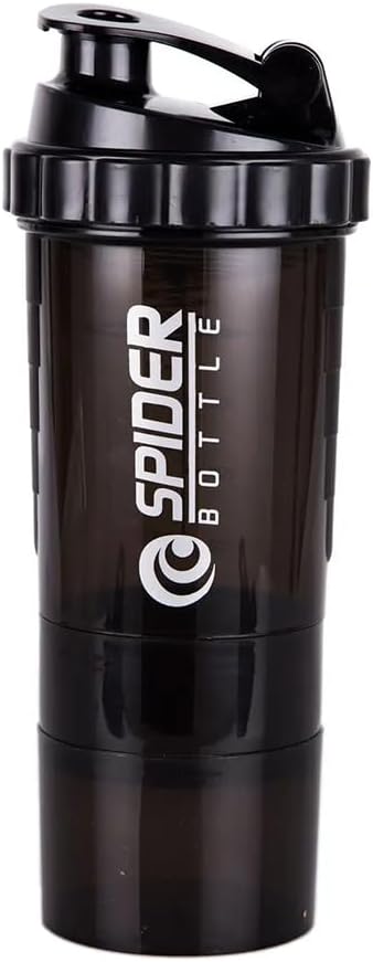 5 In 1 Protein Shaker Bottle - Professional Series Shaker Bottle for Protein Shakes and Pre Workout Gym Bottle, With Powder Storage, Pill Tray, Segamine Ball, Shakes Cup (must)