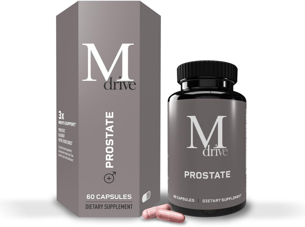 Mdrive eesnäärme tugi täiendus meeste tervisele, soodustab kuseteede tervist, toetab normaalset voolu, sagedust ja põie tühjendamist, Flowens Cranberry ekstrakti, S7 N.O. Booster, 60 kapslit